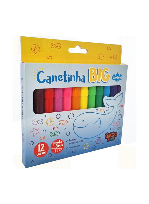 Canetinha big 12 cores - ref 10607